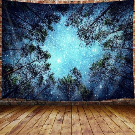 Night Sky Trees Etsy