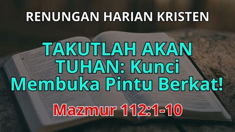 Takutlah Akan Tuhan Kunci Membuka Pintu Berkat Renunganhariankristen