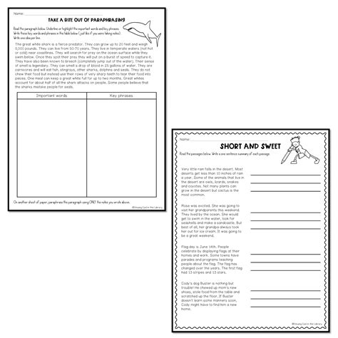 Summary Or Paraphrase Teacher Made Resource Twinkl Worksheets