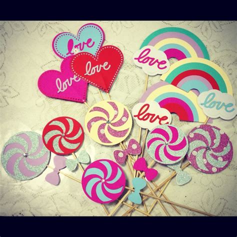 Lollipops Hearts And Rainbow Photo Booth Props Photo Booth Props