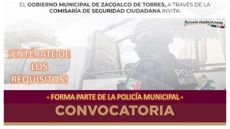 Convocatoria Policía Operativo de Zacoalco de Torres Jalisco 2024 2025