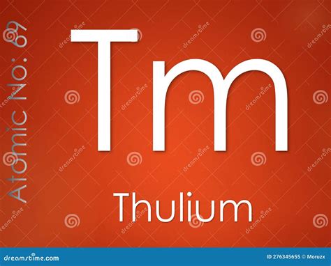 Thulium Chemical Element Symbol on Red Gradient Background Stock ...