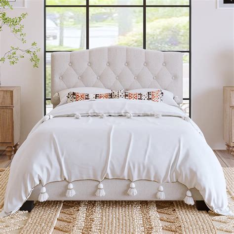 Harper Bright Designs Base De Cama Tapizada Tama O Queen Con Cabecero