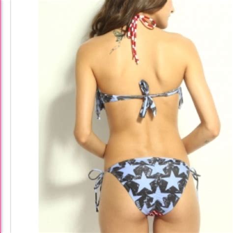 Swim American Flag Scrunch Butt Fringe Brazilian Bikini Poshmark