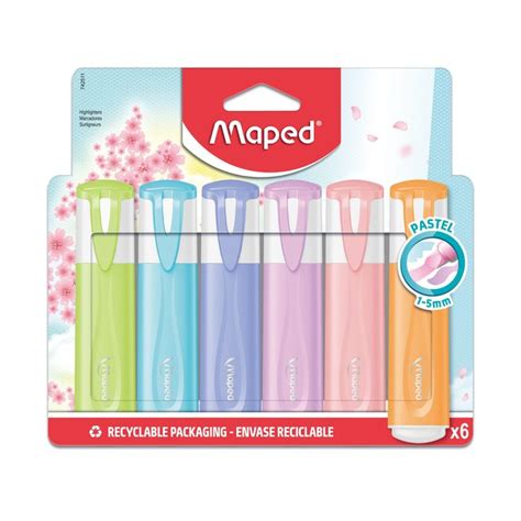 Maped Fluo Peps Pastel Pchette De Surligneurs Couleurs Assorties