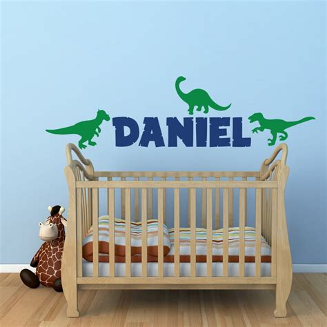 Personalized Name Wall Decall Dinosaurs Decor Dinosaur Wall Etsy