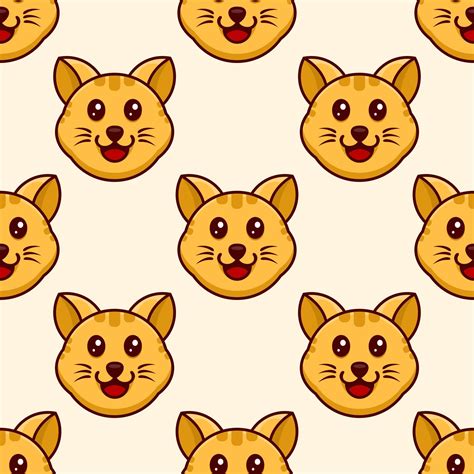 Cute Cat Cartoon Seamless Pattern Design 23193522 Vector Art At Vecteezy