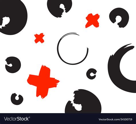 Black and red pattern x o on white Royalty Free Vector Image