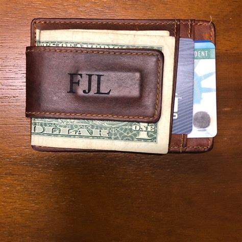 Money Clip wallet, Personalized Leather Money Clip Wallet. Boyfriend ...