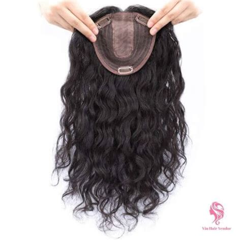 Natural Straight Blonde Silk Base Human Hair Topper Vin Hair