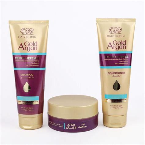 سعر ومواصفات Eva Hair Clinic Gold Argan Shampoo Conditioner Hair