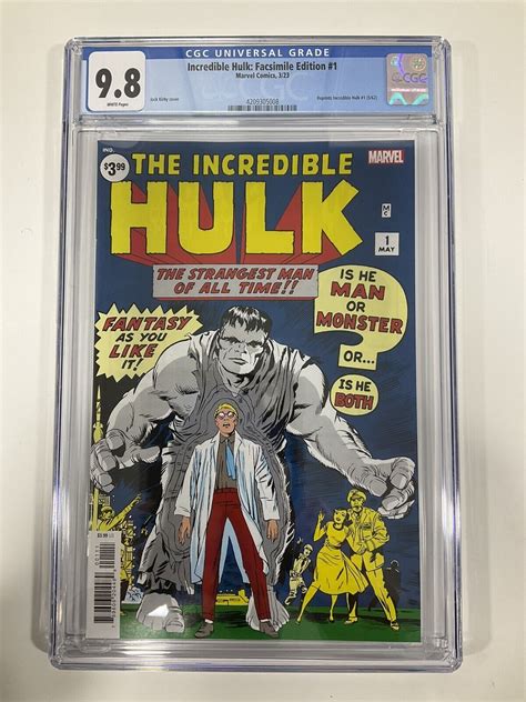 Incredible Hulk Facsimile Edition 1 CGC 9 8 White Pages Marvel 2023