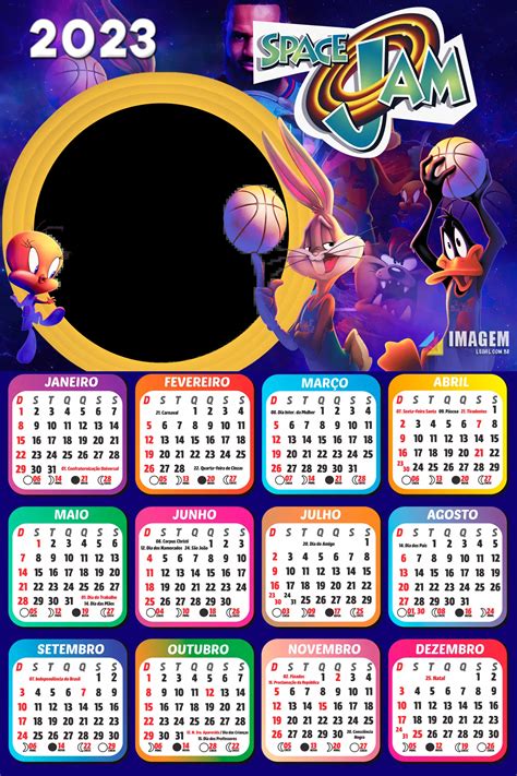 Calendário 2023 Space Jam Moldura Fotomontagem Imagem Legal