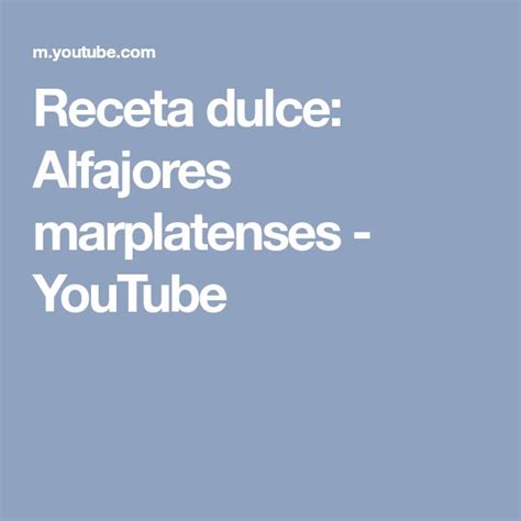 Receta Dulce Alfajores Marplatenses Youtube Malta