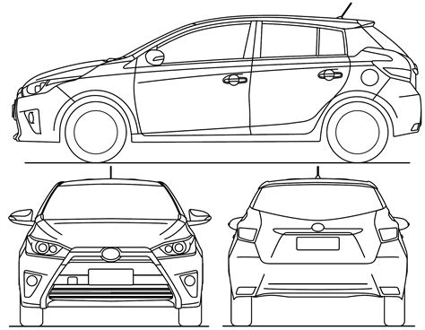 Toyota Yaris 2015 Blueprint Download Free Blueprint For 3d Modeling