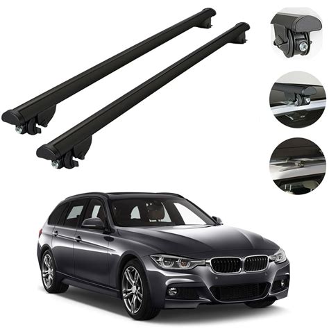 Omac Usa Roof Rack Cross Bars For Bmw 3 Series F31 Touring Wagon 2014 2019 Aluminum Black