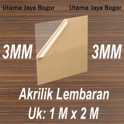 Jual Akrilik Acrylic Lembaran 3 MM Ukuran Potongan 1 X 2 M Kota