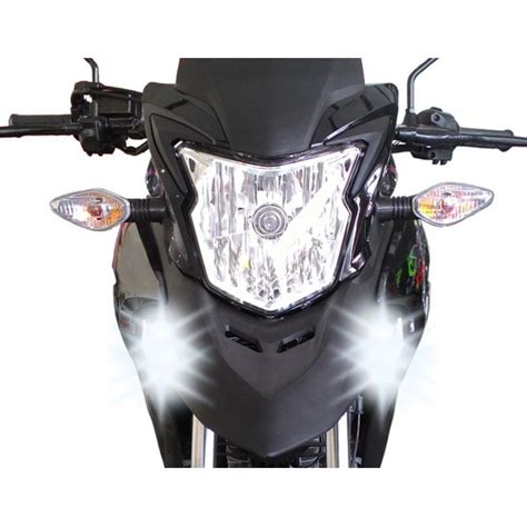 Farol Auxiliar Milha Led W Drl Moto Honda Xre Par Shopee Brasil