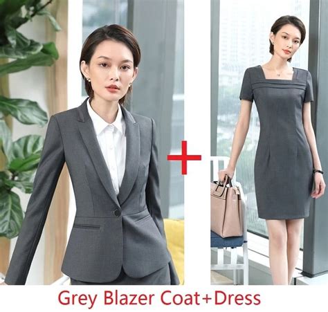 High Quality Fabric Elegant Grey Slim Fashion Blazers Suits With