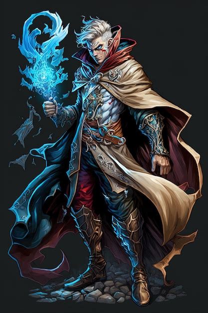 Premium Photo Full Body View Of A Beautiful Male Sorcerer