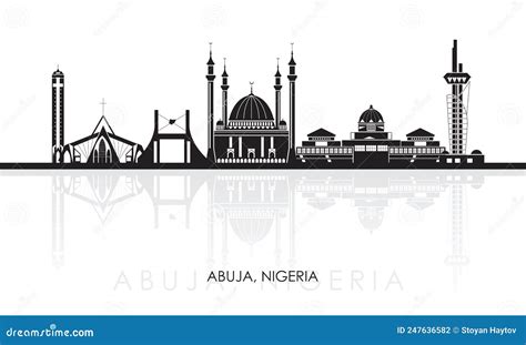 Silhouette Skyline Panorama of City of Abuja, Nigeria Stock Vector ...