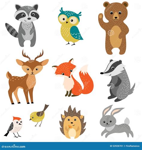 Woodland Animals Vector Illustration | CartoonDealer.com #60778780