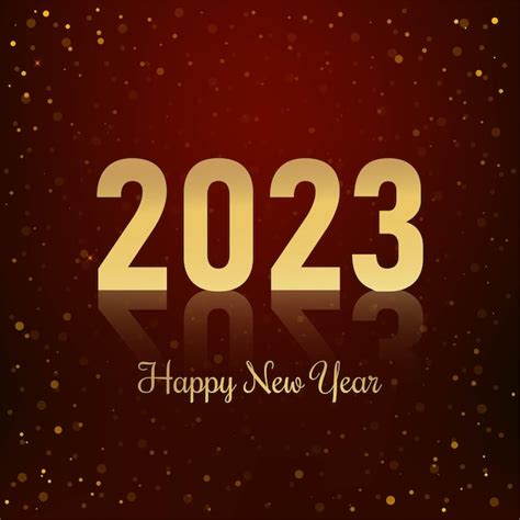 Free Vector Greeting Card Happy New Year 2023 Shiny Background