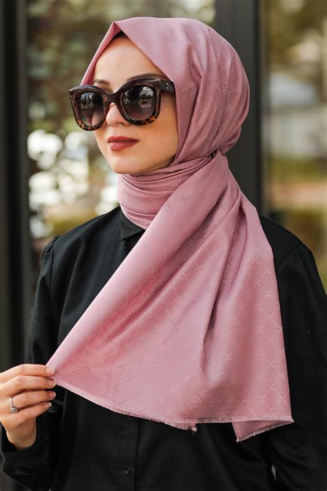 Spiked Dusty Pink Printed Hijab Um Anas Islamic Clothing Hijabs