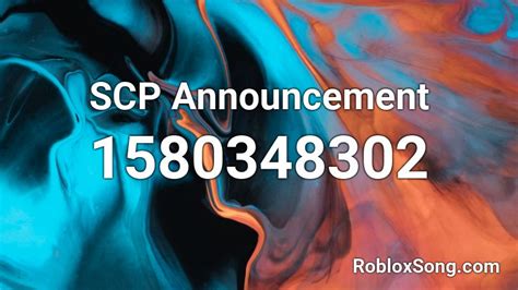 Scp Announcement Roblox Id Roblox Music Codes