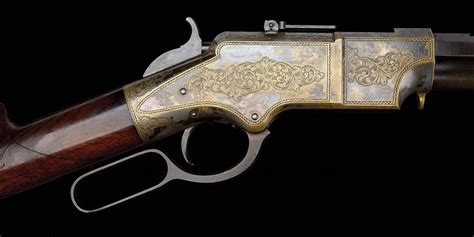 Lot Detail - (A) MAGNIFICENT HENRY 1860 RIFLE ENGRAVED & SILVER PLATED ...