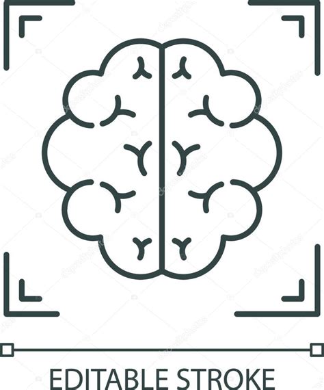 Vettoriale StockIcona Lineare Della Scansione Cerebrale Neuroimaging