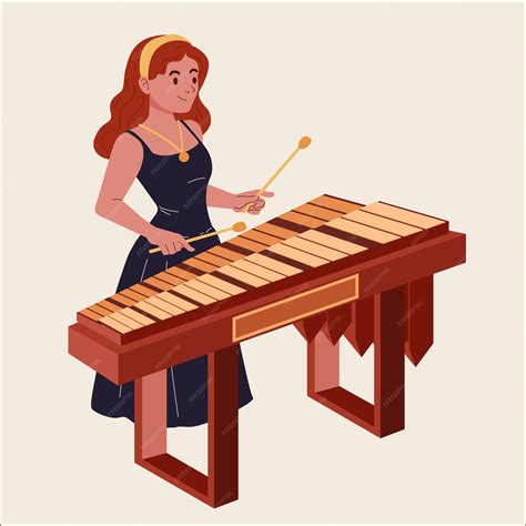 Ilustración De Instrumento De Marimba Dibujado A Mano Vector Premium