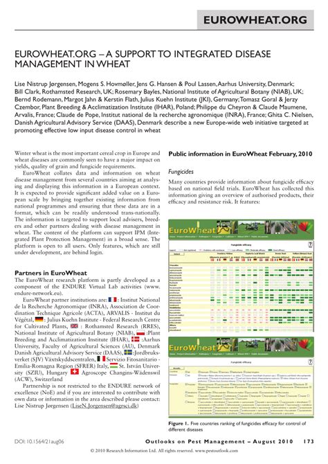 PDF EuroWheat Org A Support To Integrated Disease Management In Wheat