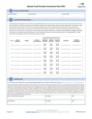 Fillable Online Mutual Fund Periodic Investment Plan Request Form