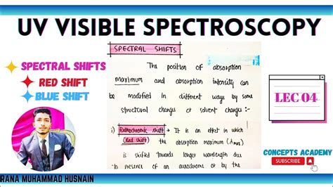 Spectral Shifts In Uv Visible Spectroscopy Lec Red Shift