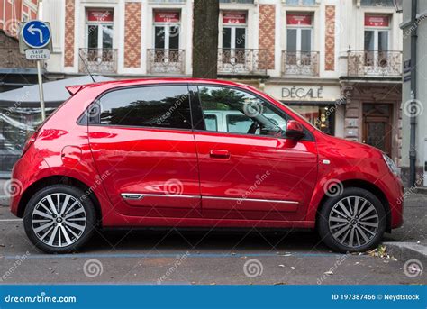 Profile View Of Red Renault Twingo Parked In The Street Editorial Photo