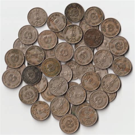 50 Coins Set Of Rare 25 Paisa 1982 Different Mints Copper Nickel Coin