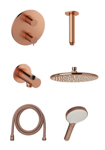 Concealed Brushed Copper Pvd Silhouet Hs Concealed Shower System