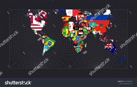 Map Flagsofallcountries World Guyou Hemisphereinasquare Projection