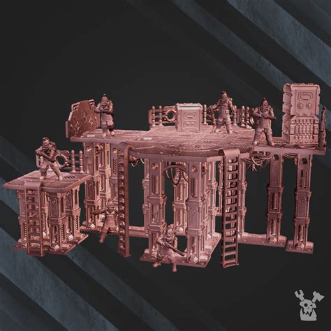 3D file Industrial Terrain (modular)・Design to download and 3D print・Cults