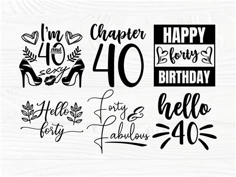 40th Birthday Svg Forty Svg Hello 40 Svg Dxf Etsy Australia