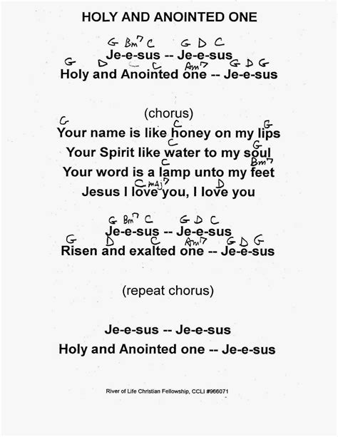 Worship Lead Sheets Holy And Anointed One Brian Doerksen