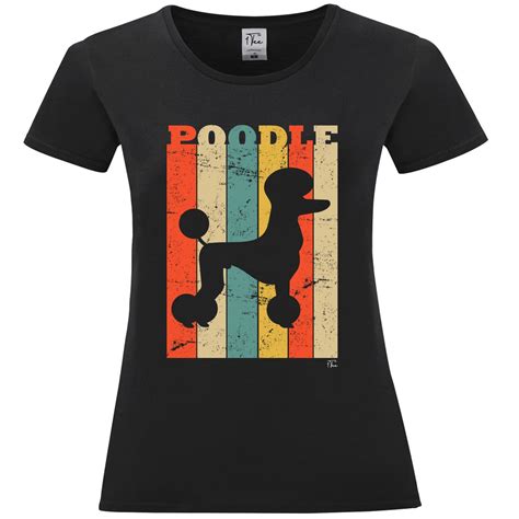 1tee Womens Poodle Dog Breed Colourful Retro T Shirt Ebay