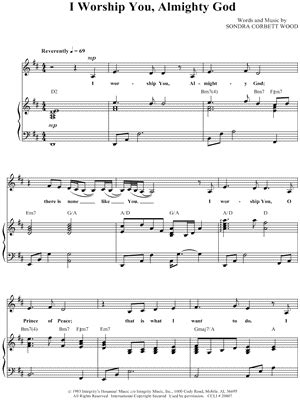 "I Worship You, Almighty God" Sheet Music - 1 Arrangement Available ...