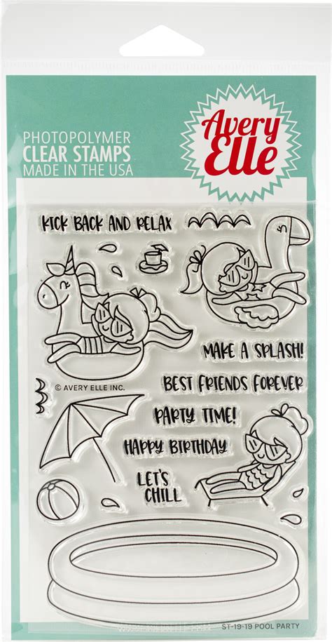 Avery Elle Clear Stamp Set X Pool Party