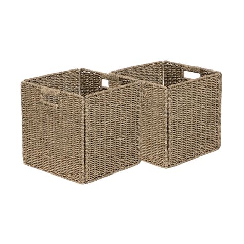 Lot De Paniers De Rangement Pliables En Jonc De Mer X X Cm