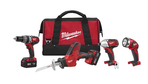 Milwaukee 2695 24 M18 18 Volt Lithium Ion Cordless 4 Tool Combo Kit 2695 24 Adam S Tarp And Tool Ltd