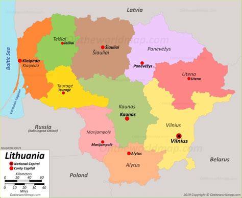 Political Map Of Lithuania