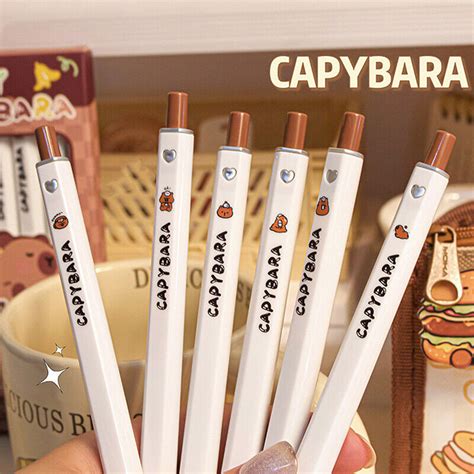 Pcs Cute Cartoon Capybara Gel Pens Kawaii Pressing Neutral Pen Quick