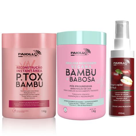 Paiolla Botox Org Nico Mascara Bambu Babosa Alisamento Para Todo Tipo